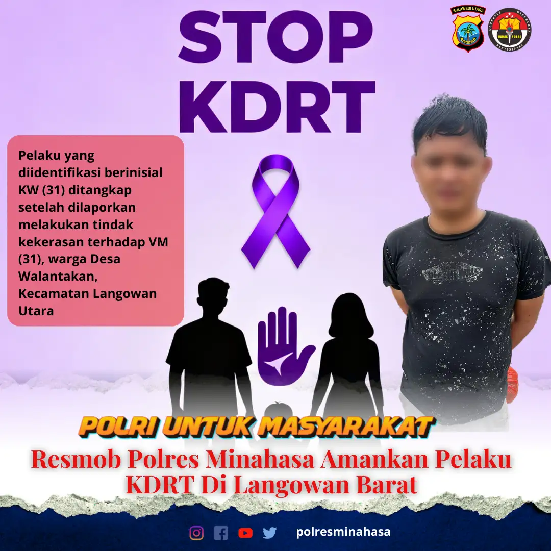 Resmob Polres Minahasa Amankan Pelaku Kdrt Di Langowan Barat
